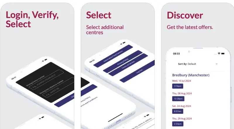 Driving Test Date Finder - iOS mobile app development project